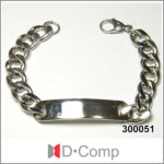 Pulsera de Acero Inoxidable con Chapa para Grabación 9mm x 22cm